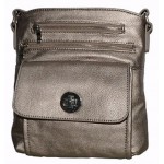 Pocketbook / Purse #32a Messenger Bag Leatherette Design Pewter